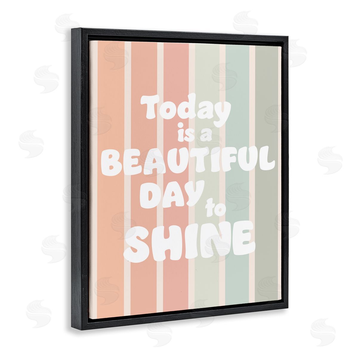 Beautiful Day To Shine Black Floating Frame Canvas Wall Art, Home Decor by Leah Straatsma
