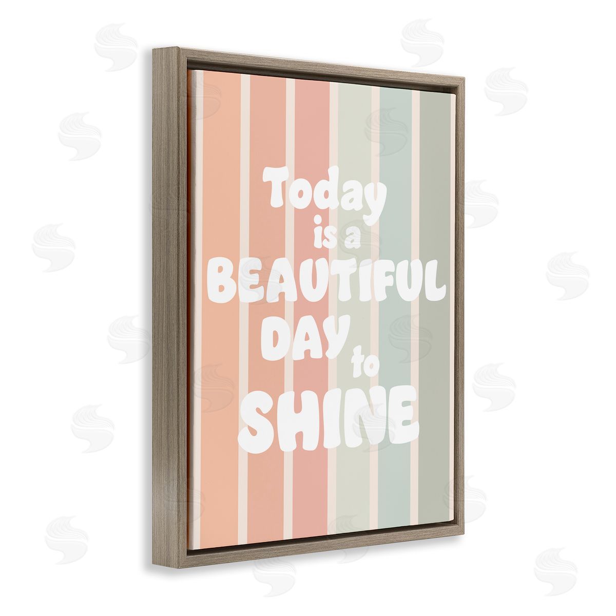 Beautiful Day To Shine Brown Floating Frame Canvas Wall Art, Home Decor by Leah Straatsma