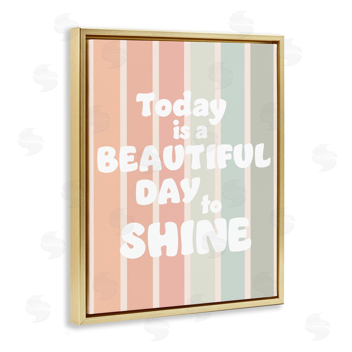 Beautiful Day To Shine Gold Floating Frame Canvas Wall Art, Home Decor by Leah Straatsma