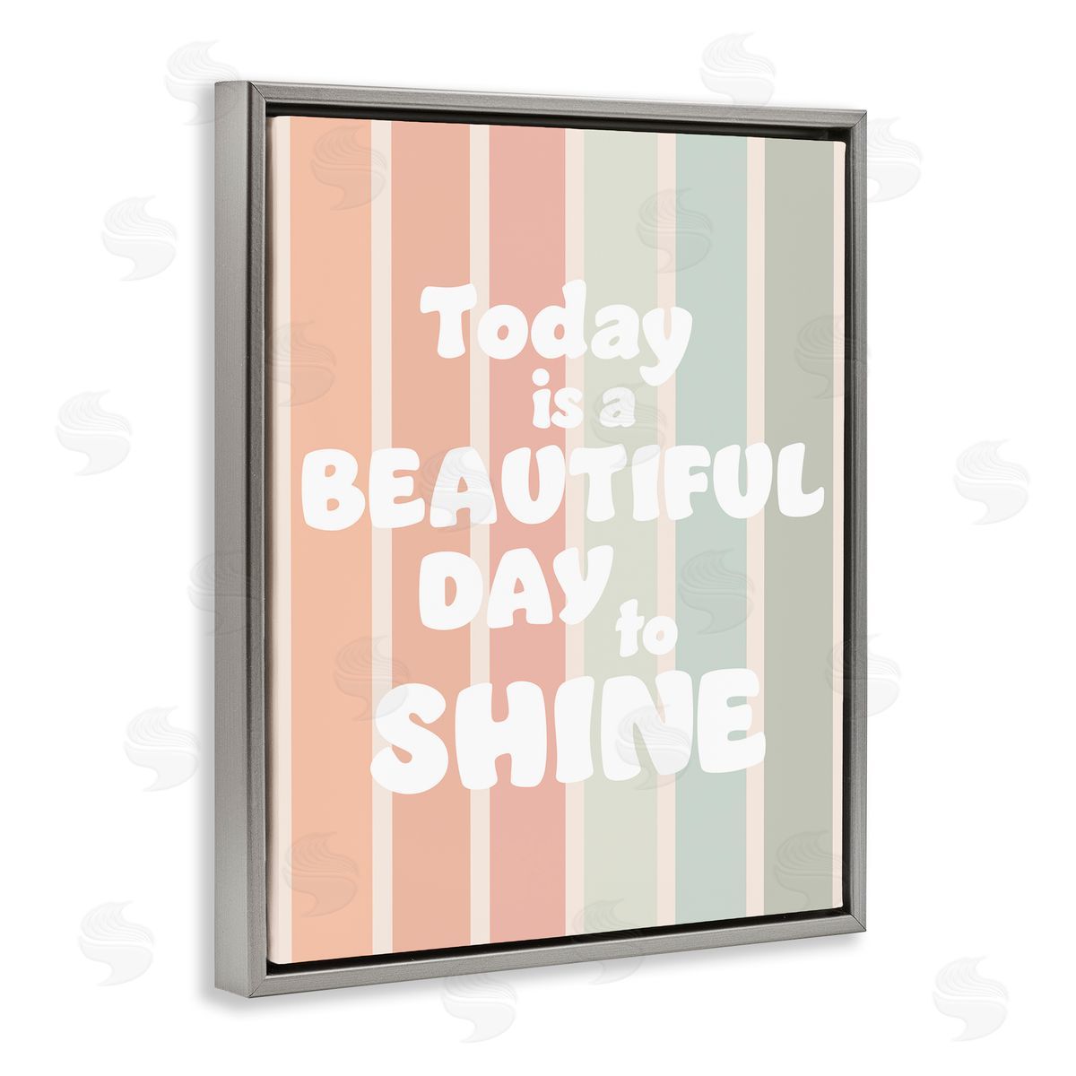 Beautiful Day To Shine Grey Floating Frame Canvas Wall Art, Home Decor by Leah Straatsma