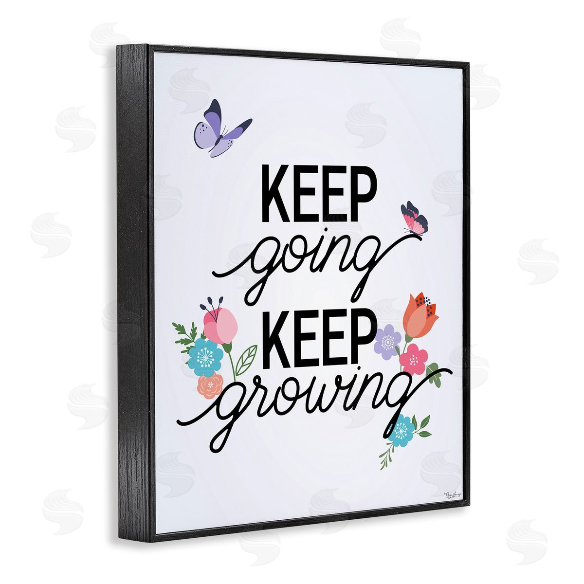 Keep Going & Growing Black Frame Print Wall Art, Home Decor by Gigi Louise