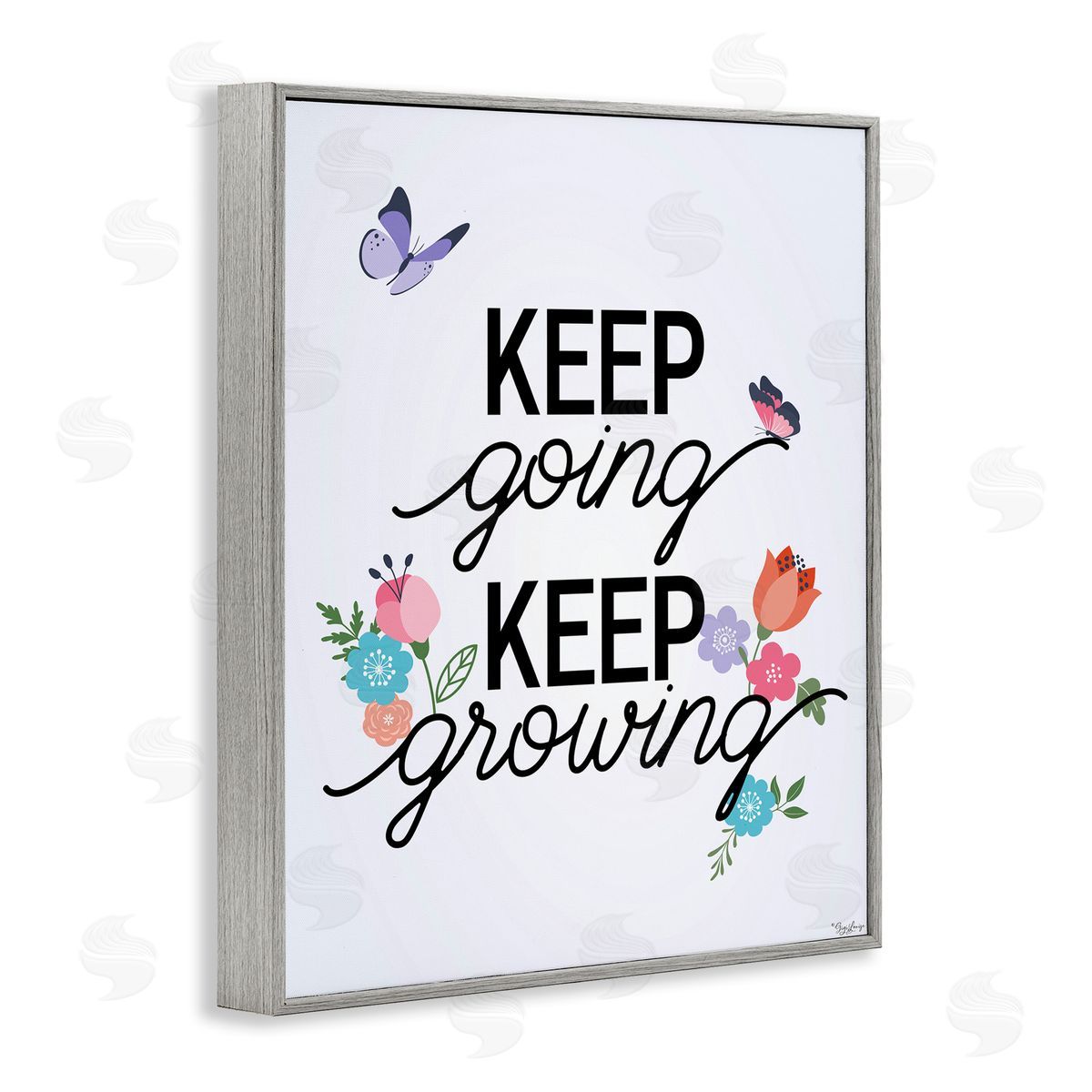 Keep Going & Growing Grey Frame Print Wall Art, Home Decor by Gigi Louise