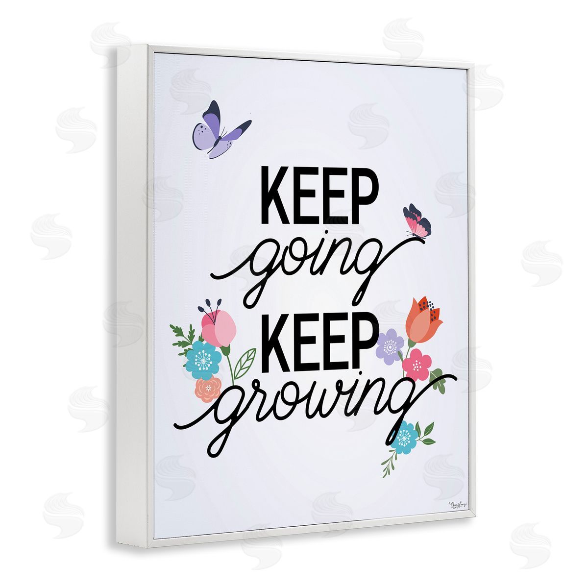 Keep Going & Growing White Frame Print Wall Art, Home Decor by Gigi Louise