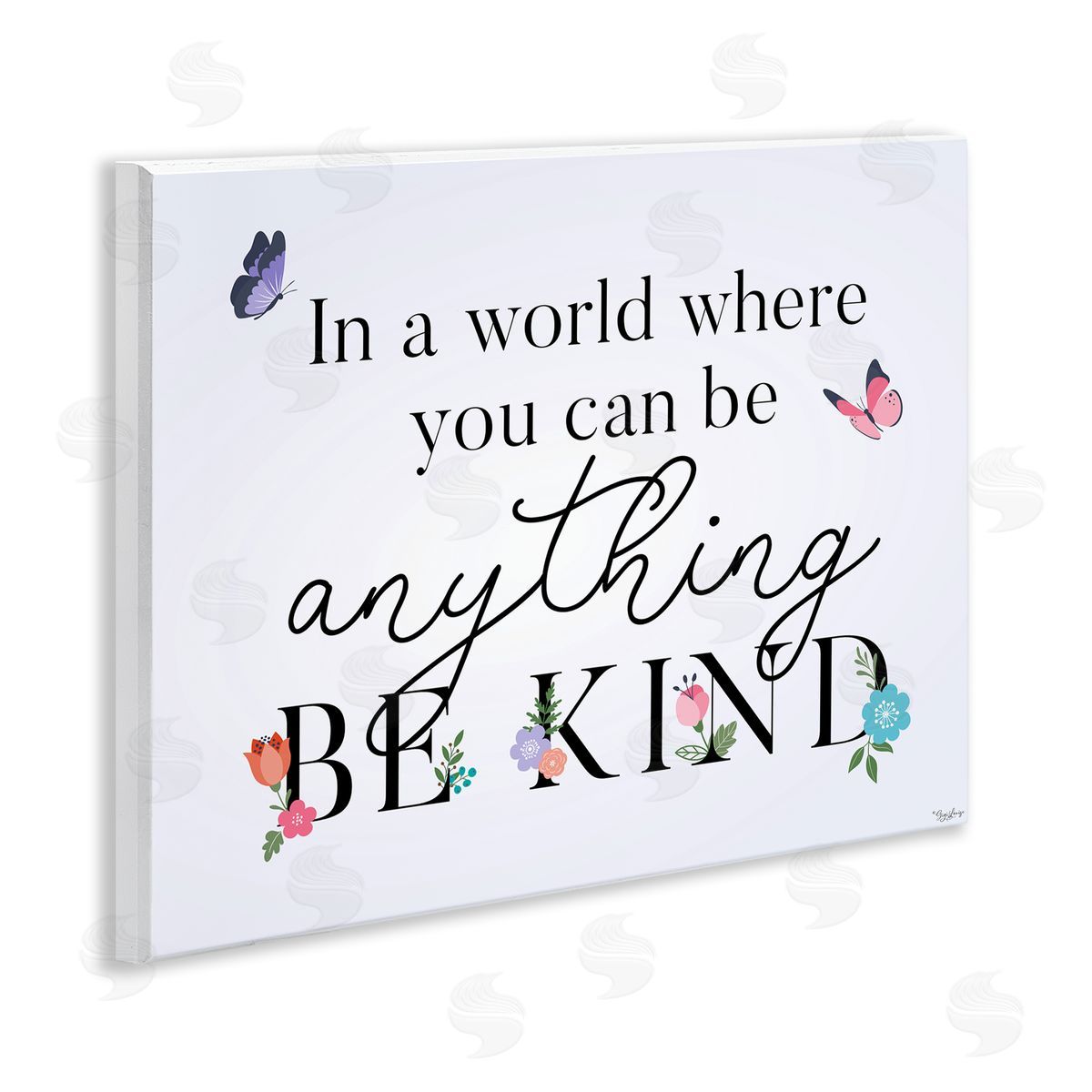 Floral & Butterflies Be Kind Wood Plaque Wall Art, Home Decor by Gigi Louise