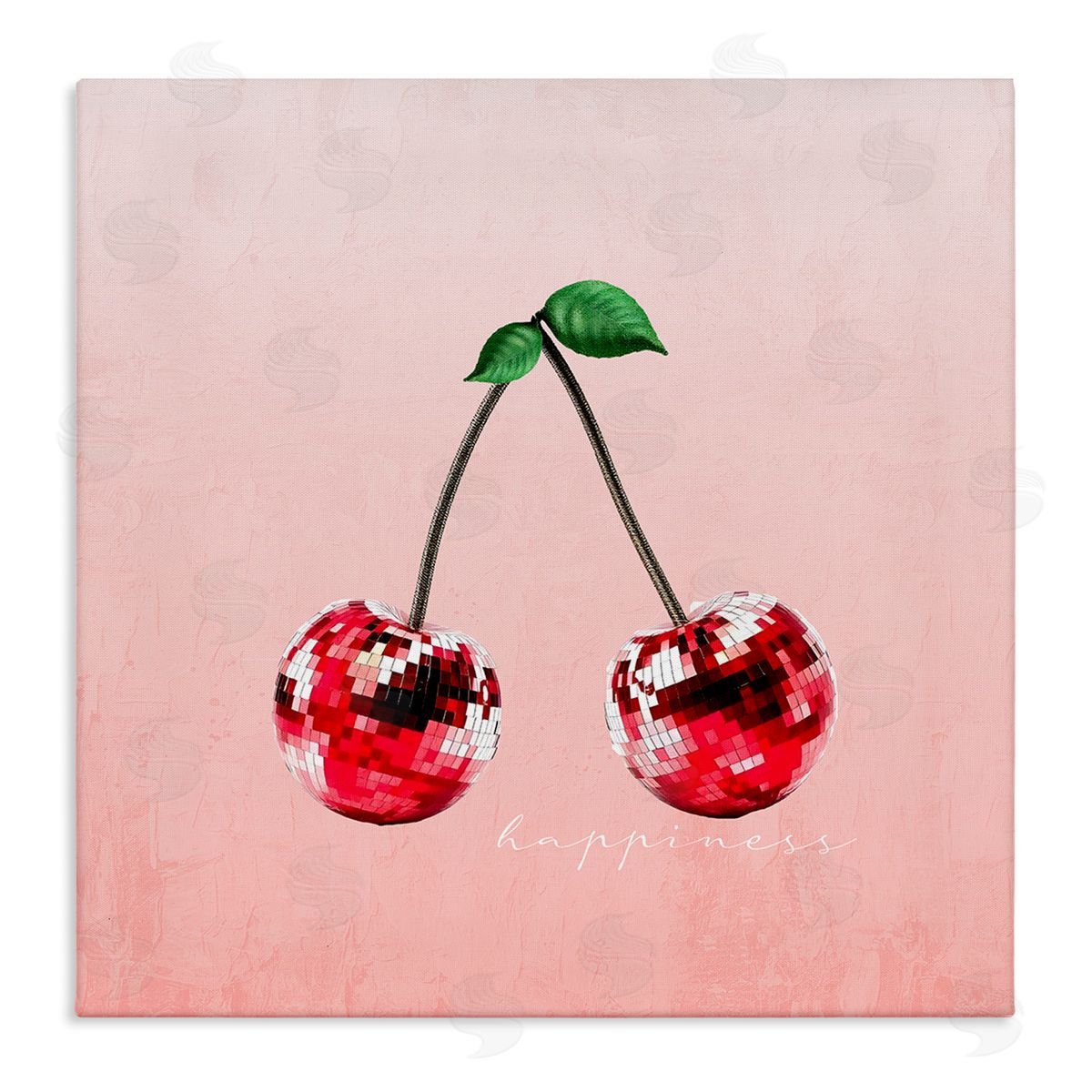 Happiness Disco Cherries Canvas Wall Art, Home Decor by Kim Allen