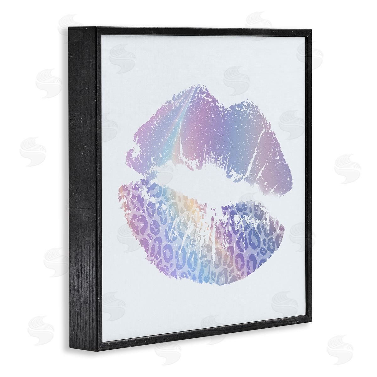 Purple Rainbow Lipstick Black Frame Print Wall Art, Home Decor by Kim Allen