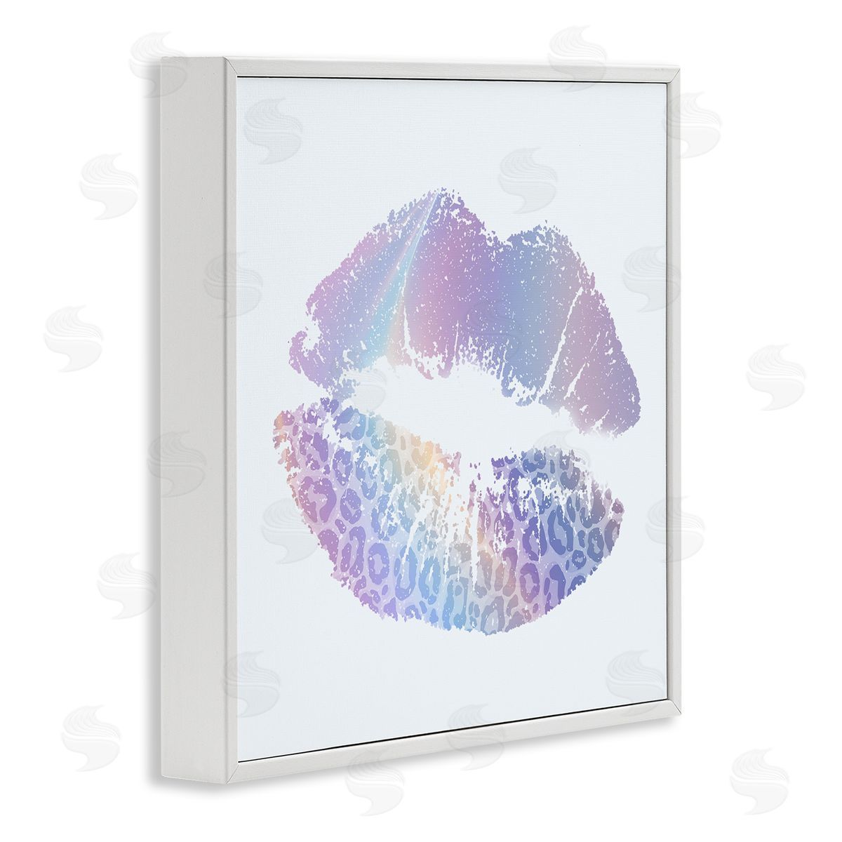 Purple Rainbow Lipstick White Frame Print Wall Art, Home Decor by Kim Allen