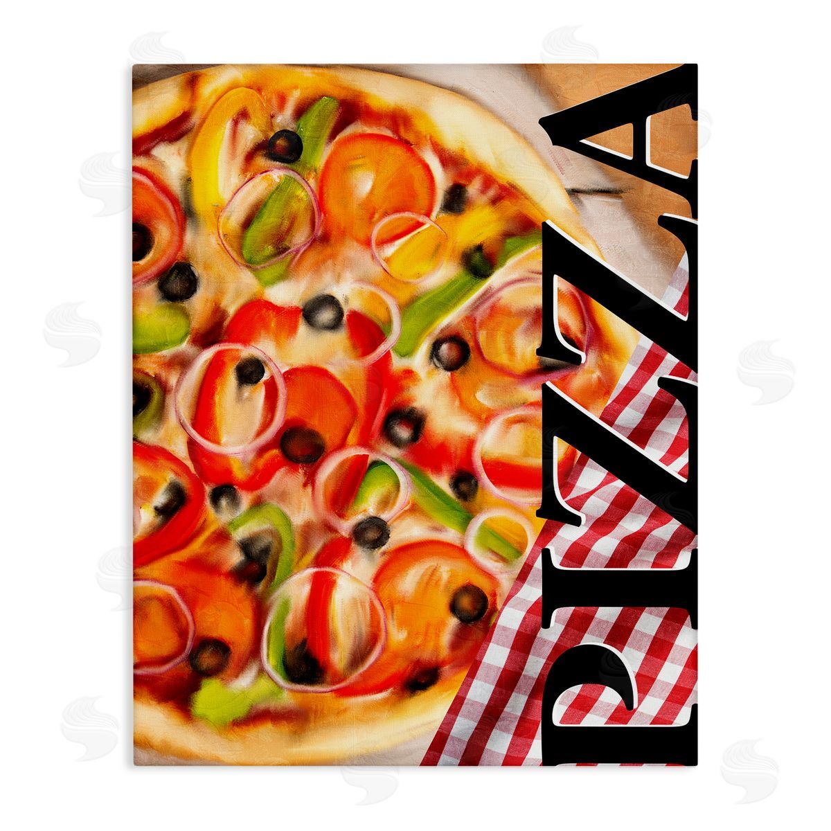 Gourmet Traditional Pizza Canvas Wall Art, Home Decor by Kim Allen
