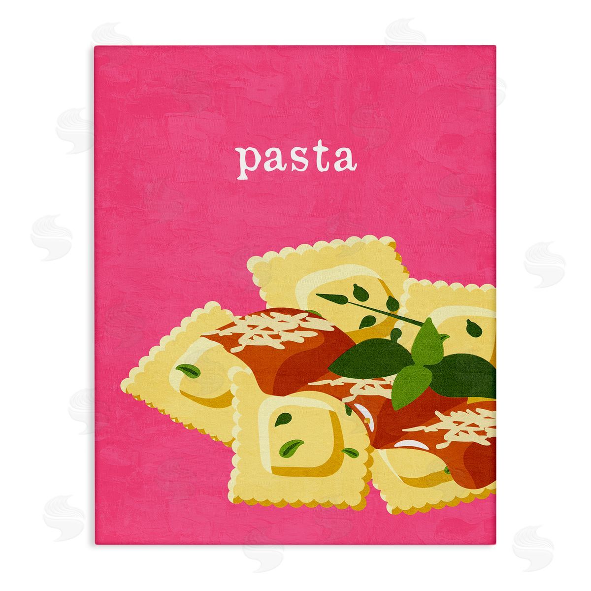 Ravioli Pasta Dish Canvas Wall Art, Home Decor by Kim Allen