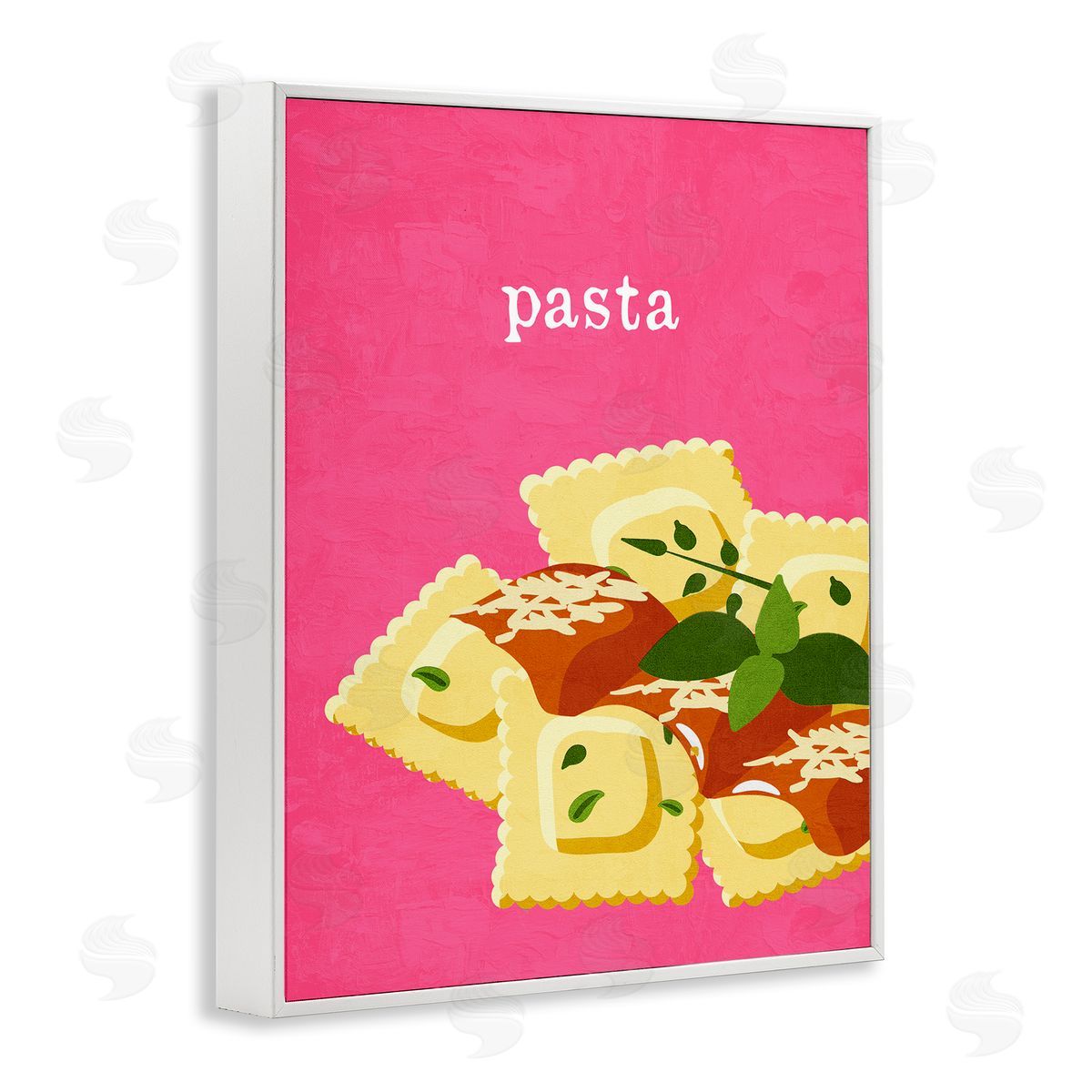 Ravioli Pasta Dish White Frame Print Wall Art, Home Decor by Kim Allen