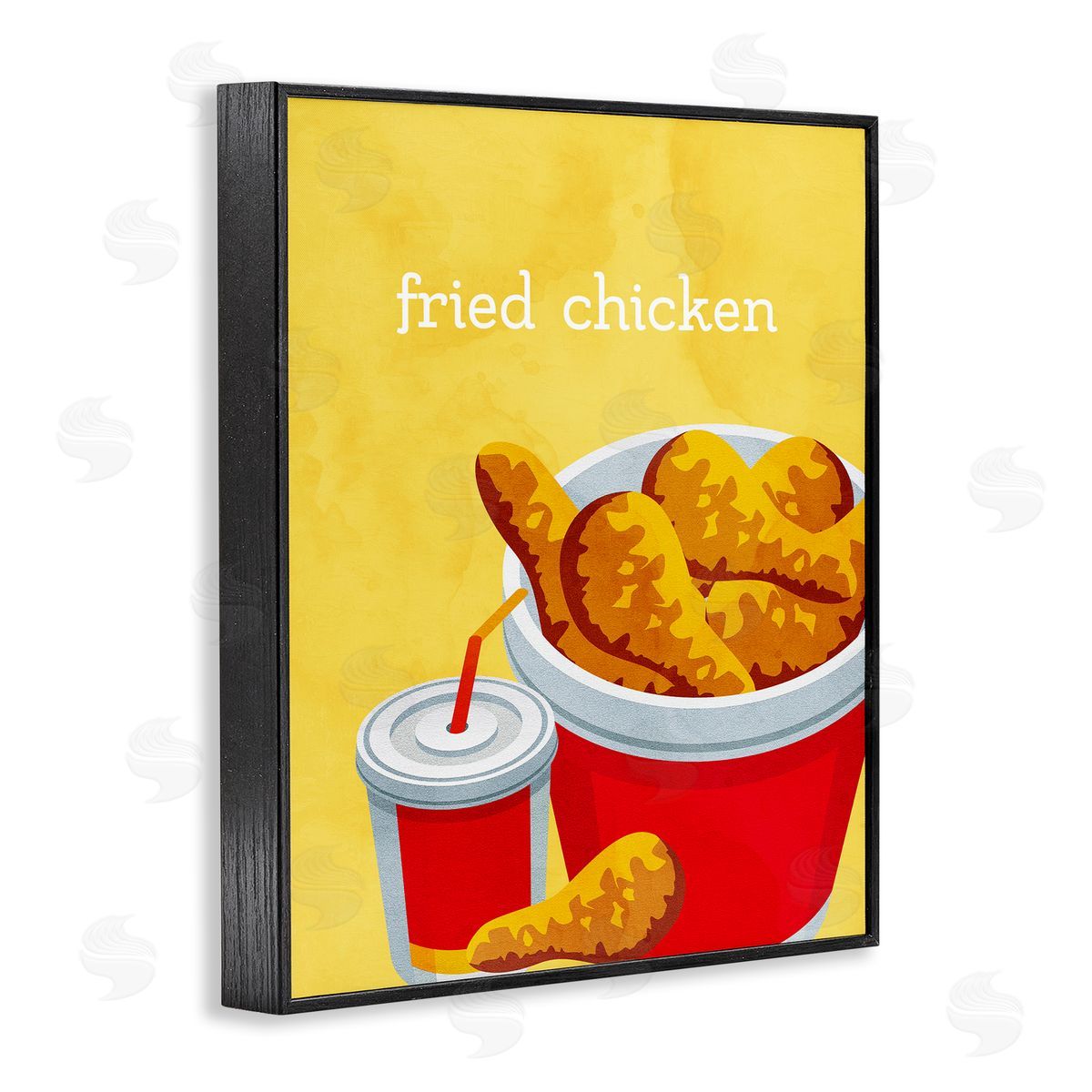 Chicken Bucket Takeout Black Frame Print Wall Art, Home Decor by Kim Allen