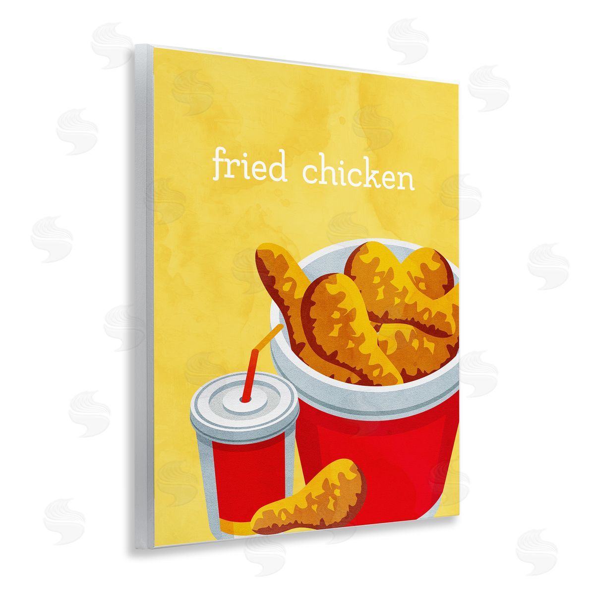 Chicken Bucket Takeout Wood Plaque Wall Art, Home Decor by Kim Allen