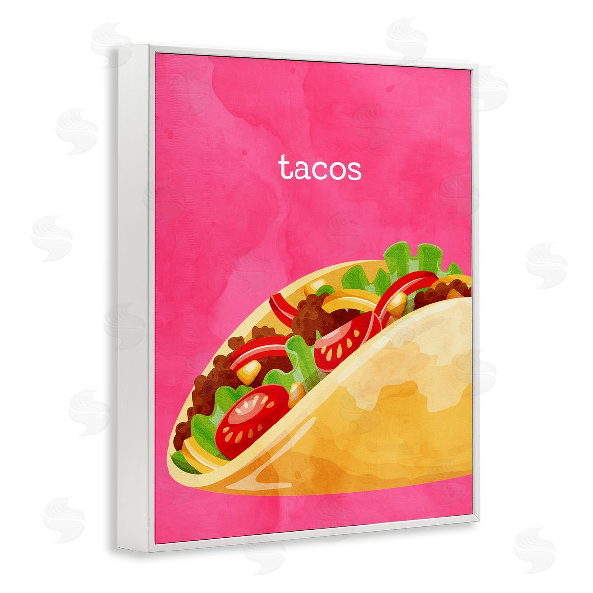 Tacos Mexican Cuisine White Frame Print Wall Art, Home Decor by Kim Allen