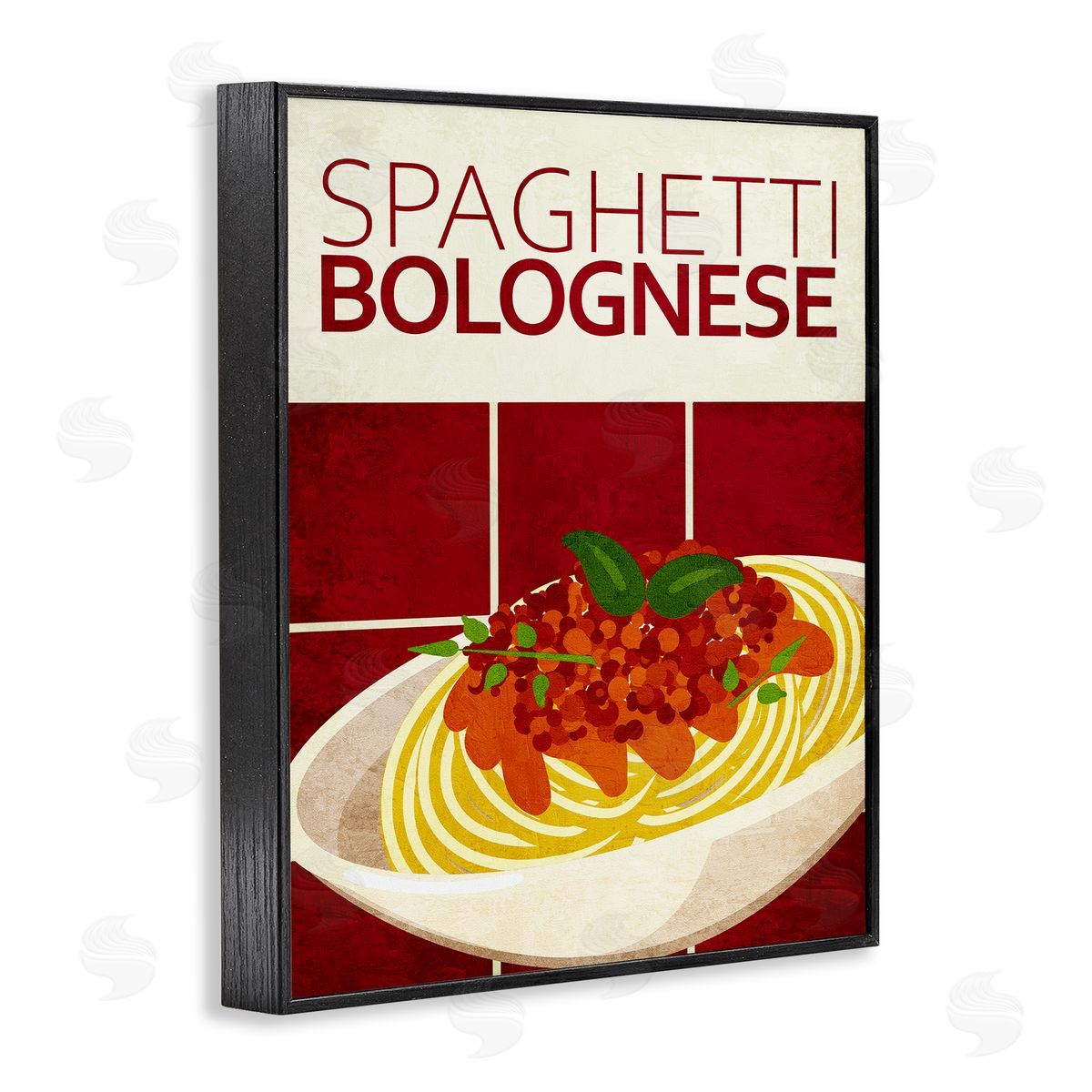 Spaghetti Classic Kitchen Black Frame Print Wall Art, Home Decor by Kim Allen