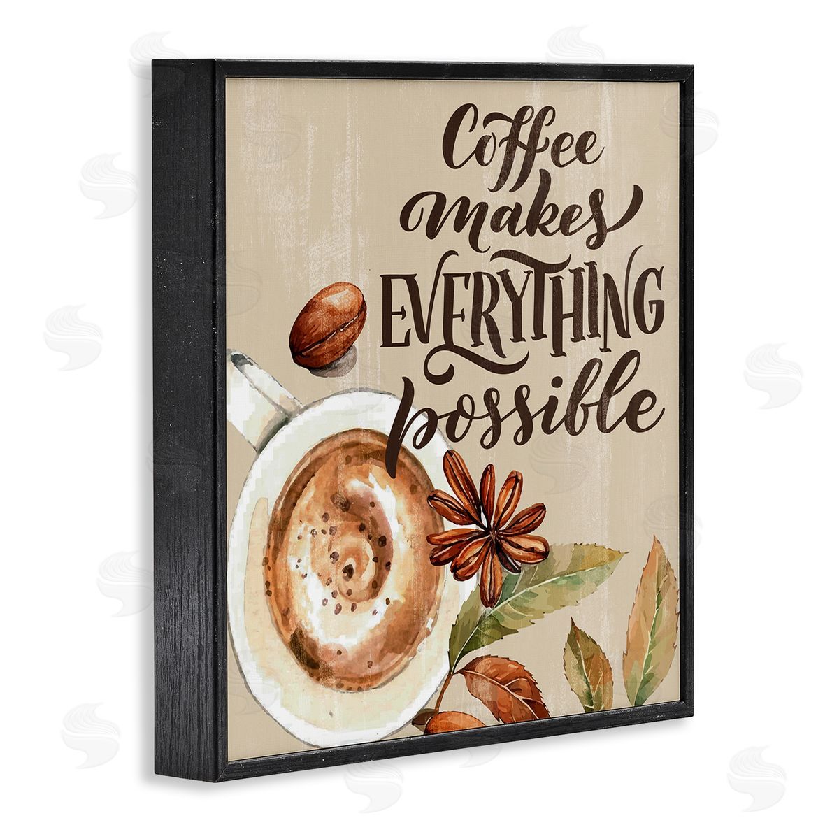 Rustic Coffee Makes Possible Black Frame Print Wall Art, Home Decor by Kim Allen