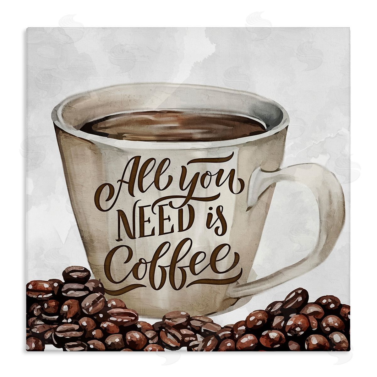 All You Need Morning Coffee Canvas Wall Art, Home Decor by Kim Allen