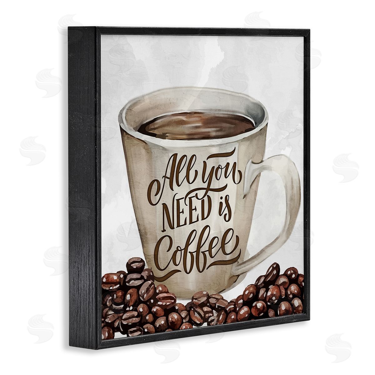 All You Need Morning Coffee Black Frame Print Wall Art, Home Decor by Kim Allen