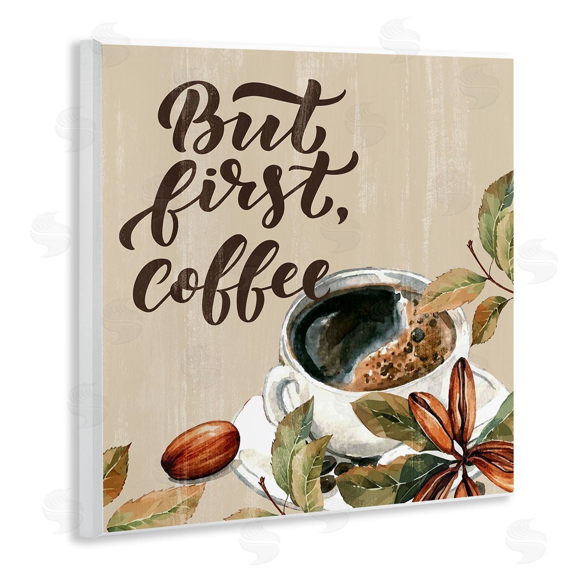 Rustic But First Coffee Wood Plaque Wall Art, Home Decor by Kim Allen
