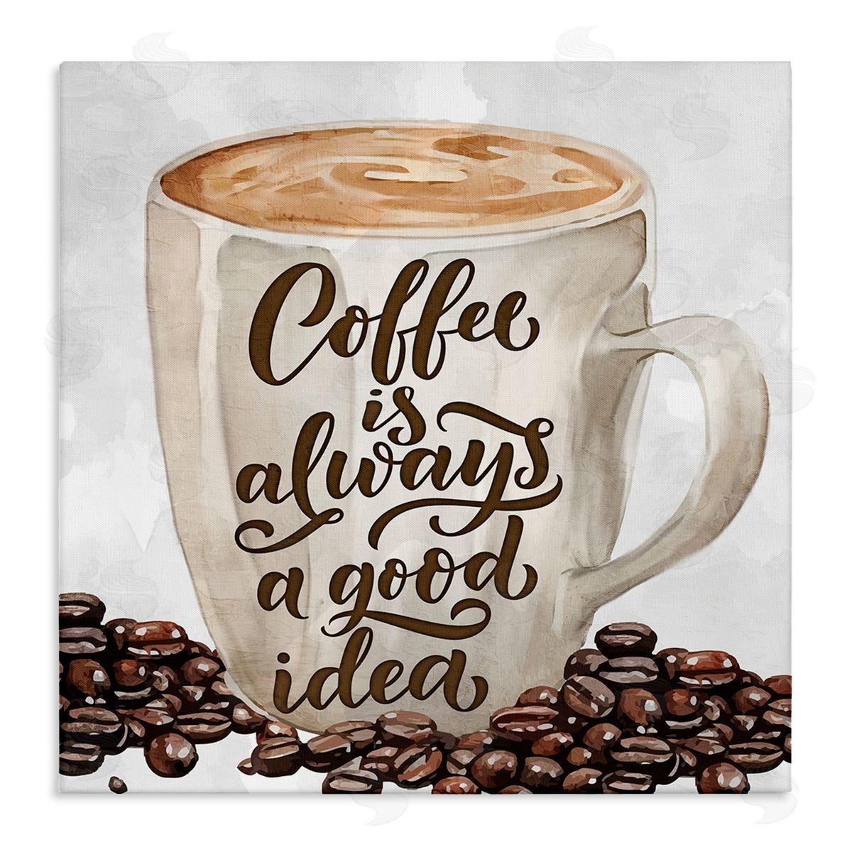 Coffee Phrase Classic Mug Canvas Wall Art, Home Decor by Kim Allen