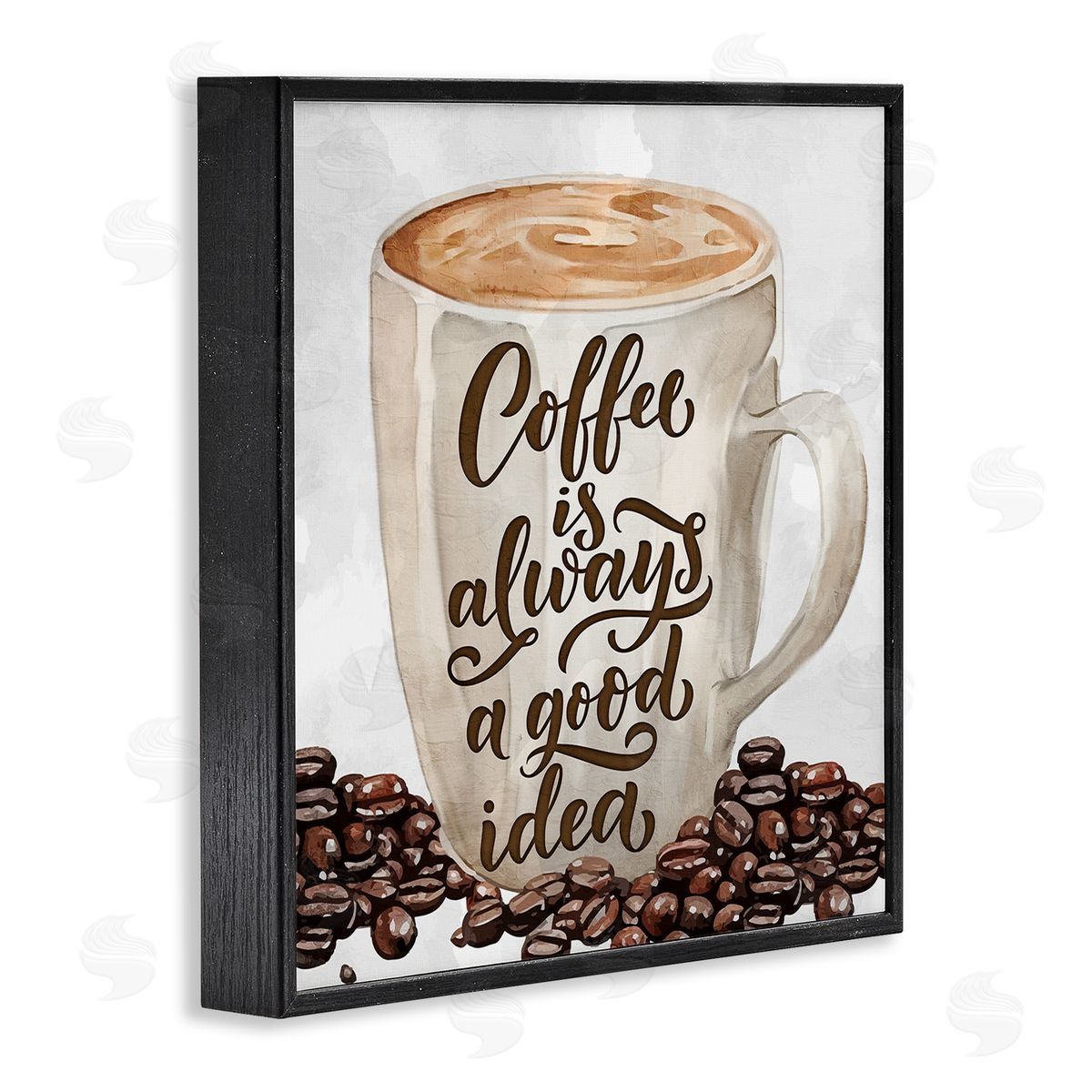 Coffee Phrase Classic Mug Black Frame Print Wall Art, Home Decor by Kim Allen