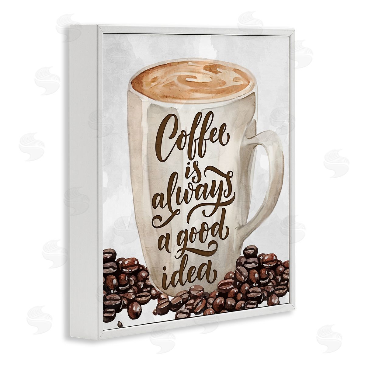 Coffee Phrase Classic Mug White Frame Print Wall Art, Home Decor by Kim Allen