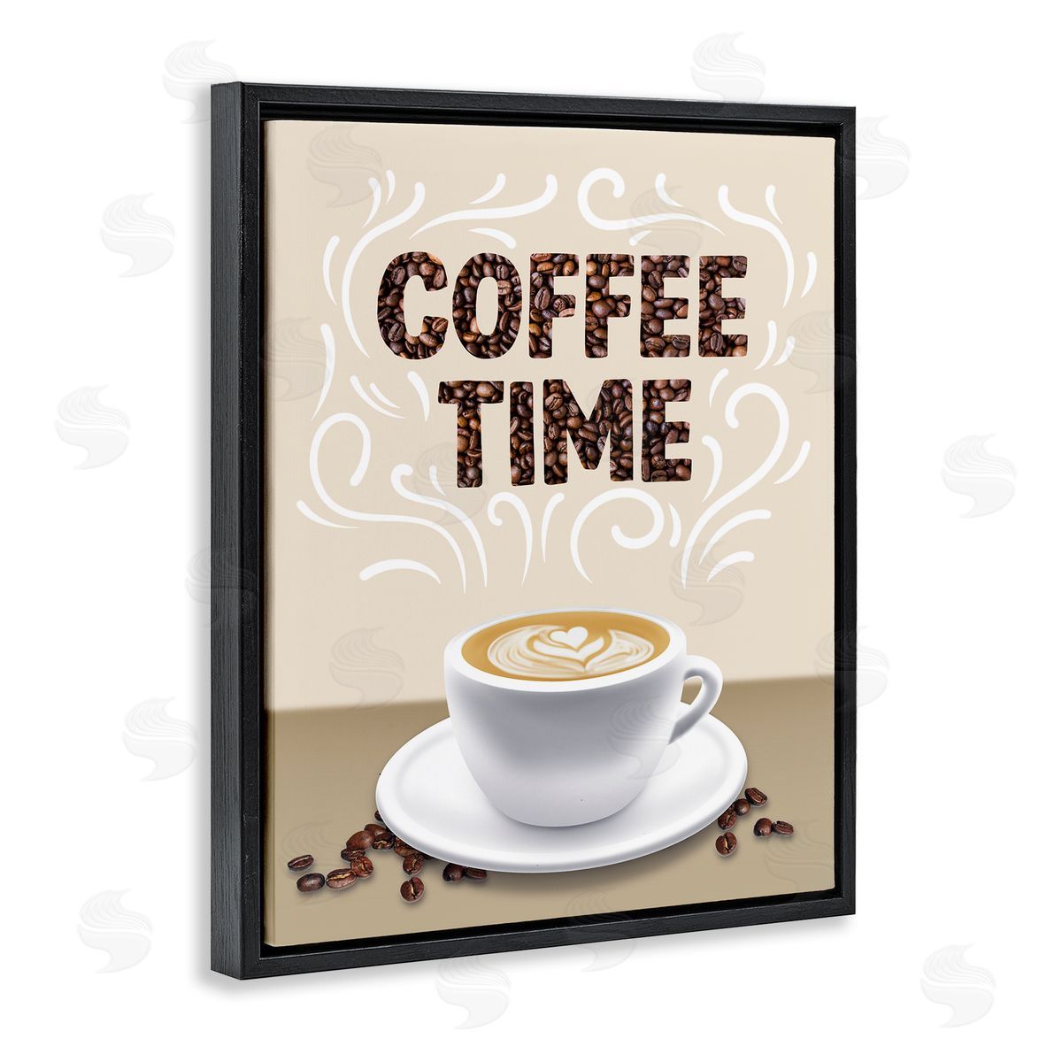 Traditional Coffee Time Brew Black Floating Frame Canvas Wall Art, Home Decor by Marcus Prime