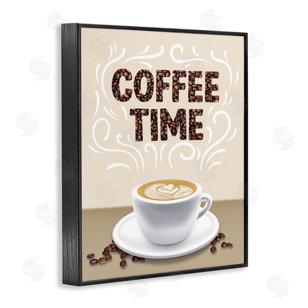 Traditional Coffee Time Brew Black Frame Print Wall Art, Home Decor by Marcus Prime