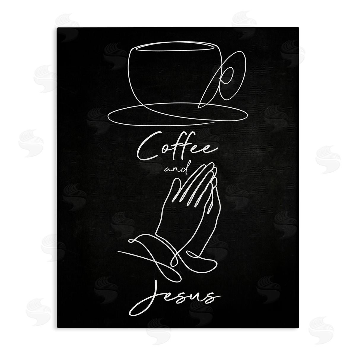 Coffee & Jesus Prayer Canvas Wall Art, Home Decor by Marcus Prime