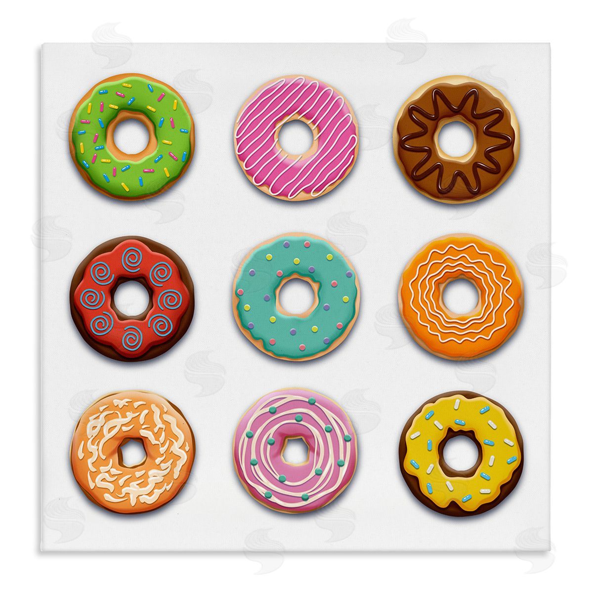 Delicious Various Donuts Canvas Wall Art, Home Decor by Marcus Prime
