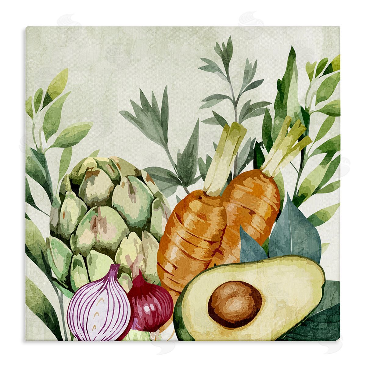 Organic Vegetable Harvest Canvas Wall Art, Home Decor by Kim Allen