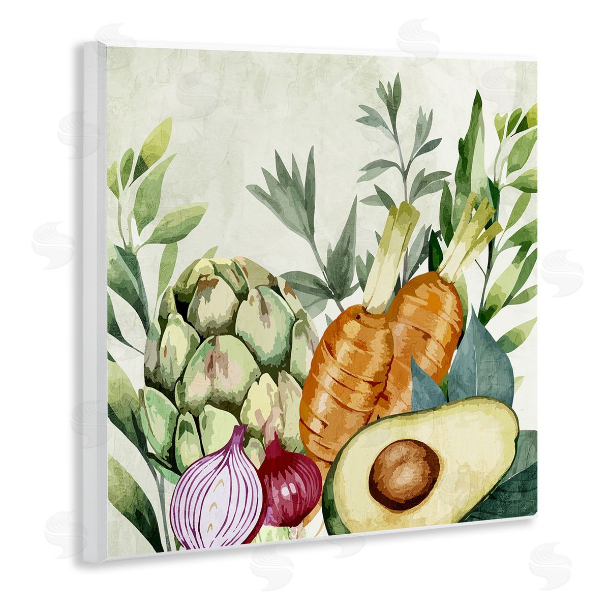 Organic Vegetable Harvest Wood Plaque Wall Art, Home Decor by Kim Allen