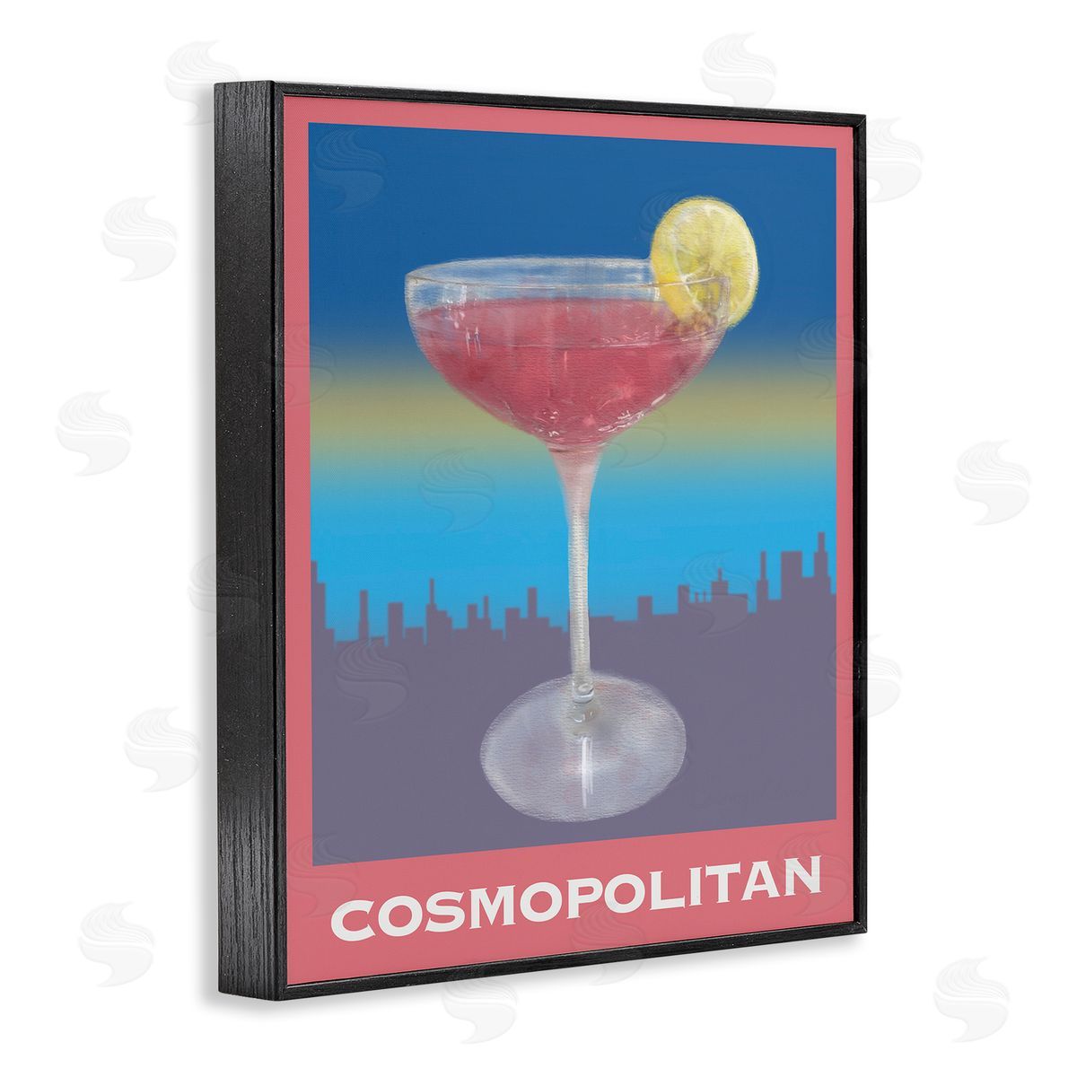 Cosmopolitan over Cityscape Black Frame Print Wall Art, Home Decor by Matthew Piotrowicz