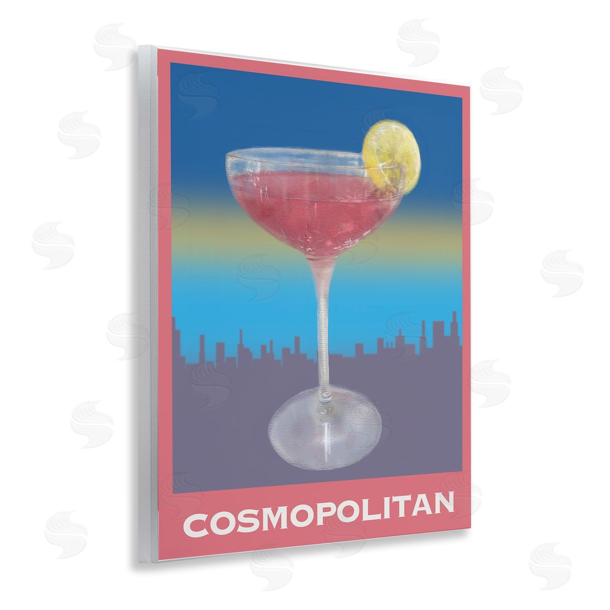 Cosmopolitan over Cityscape Wood Plaque Wall Art, Home Decor by Matthew Piotrowicz