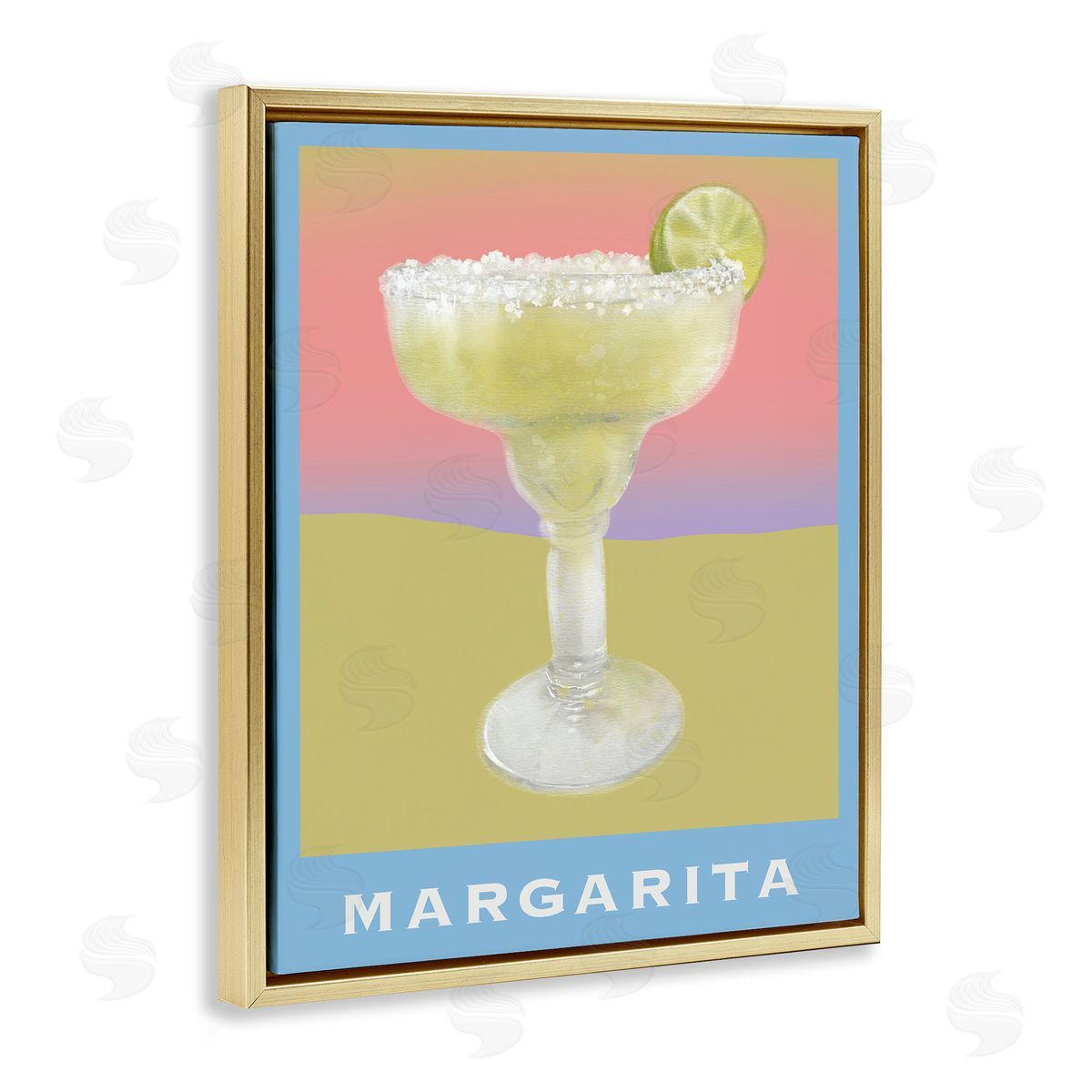 Margarita over Faded Gradient Gold Floating Frame Canvas Wall Art, Home Decor by Matthew Piotrowicz