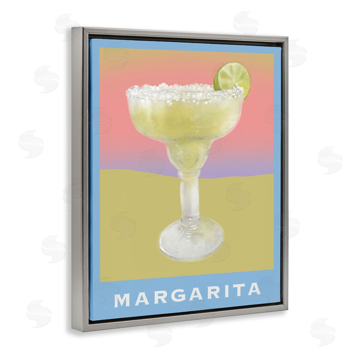 Margarita over Faded Gradient Grey Floating Frame Canvas Wall Art, Home Decor by Matthew Piotrowicz