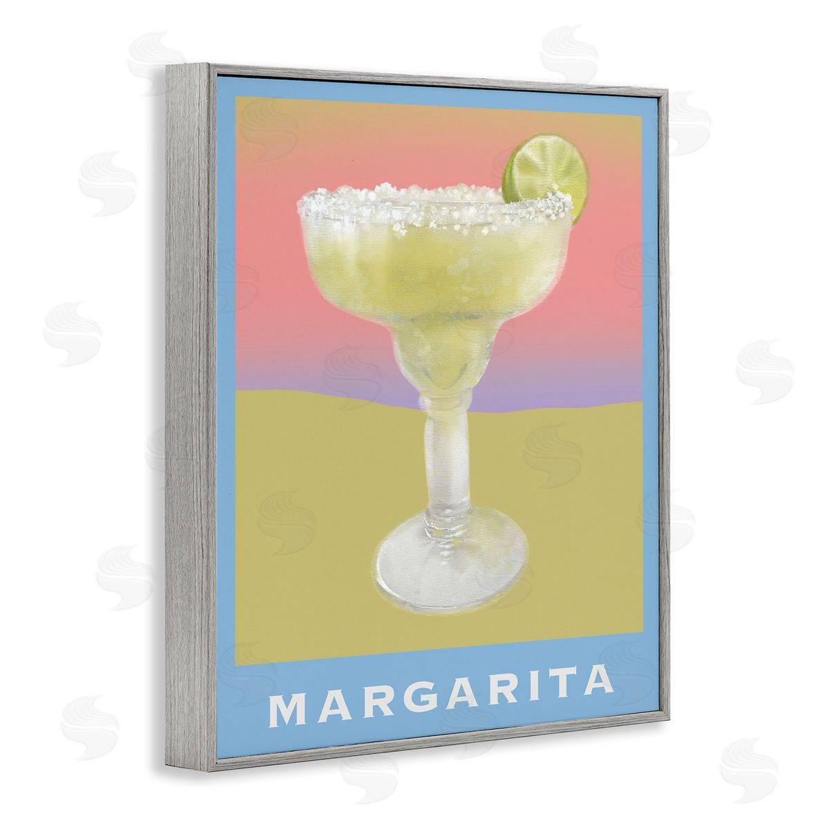 Margarita over Faded Gradient Grey Frame Print Wall Art, Home Decor by Matthew Piotrowicz