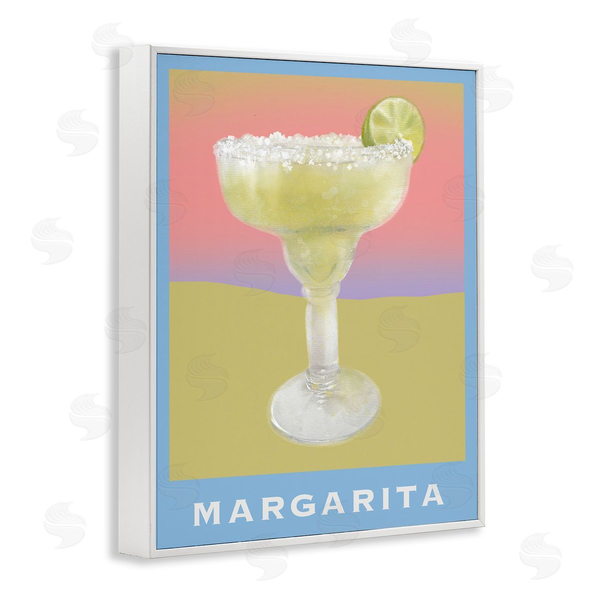 Margarita over Faded Gradient White Frame Print Wall Art, Home Decor by Matthew Piotrowicz