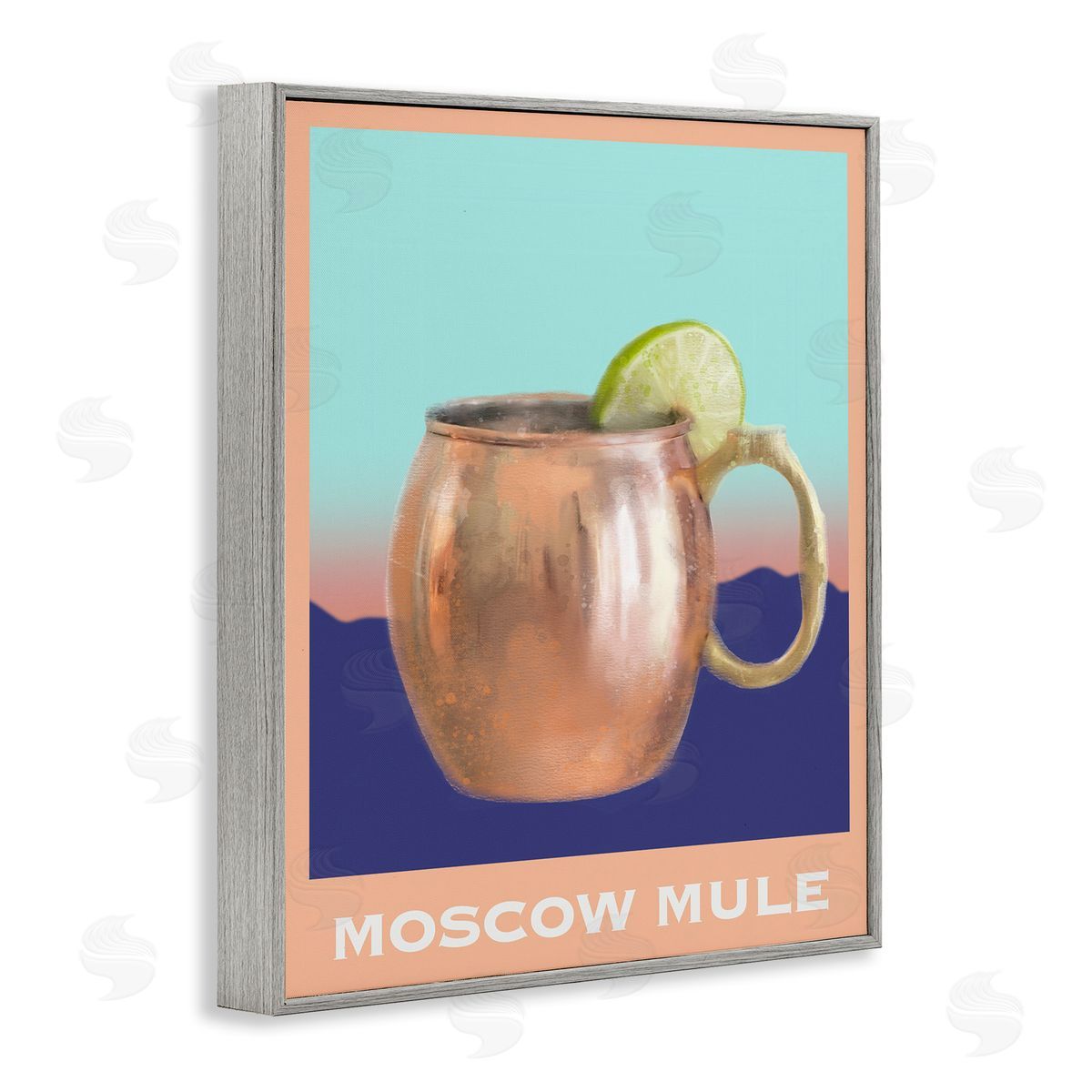 Moscow Mule over Landscape Grey Frame Print Wall Art, Home Decor by Matthew Piotrowicz