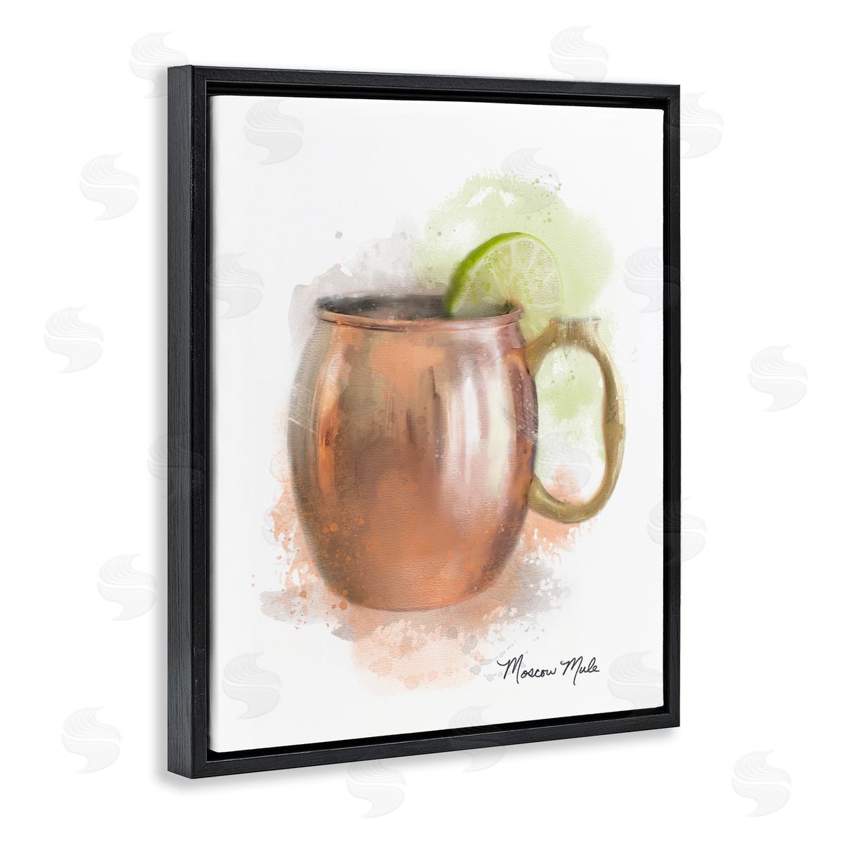 Soft Hued Moscow Mule Black Floating Frame Canvas Wall Art, Home Decor by Matthew Piotrowicz