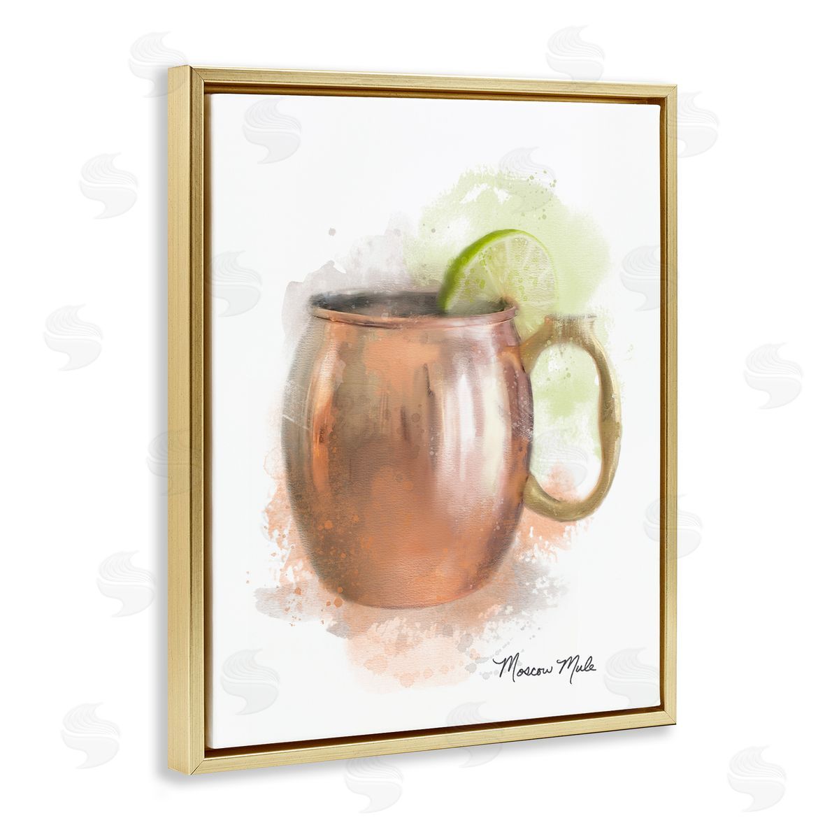 Soft Hued Moscow Mule Gold Floating Frame Canvas Wall Art, Home Decor by Matthew Piotrowicz
