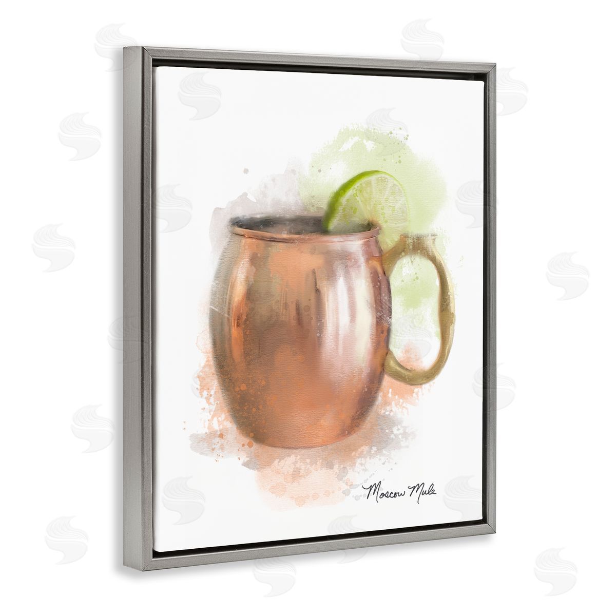 Soft Hued Moscow Mule Grey Floating Frame Canvas Wall Art, Home Decor by Matthew Piotrowicz