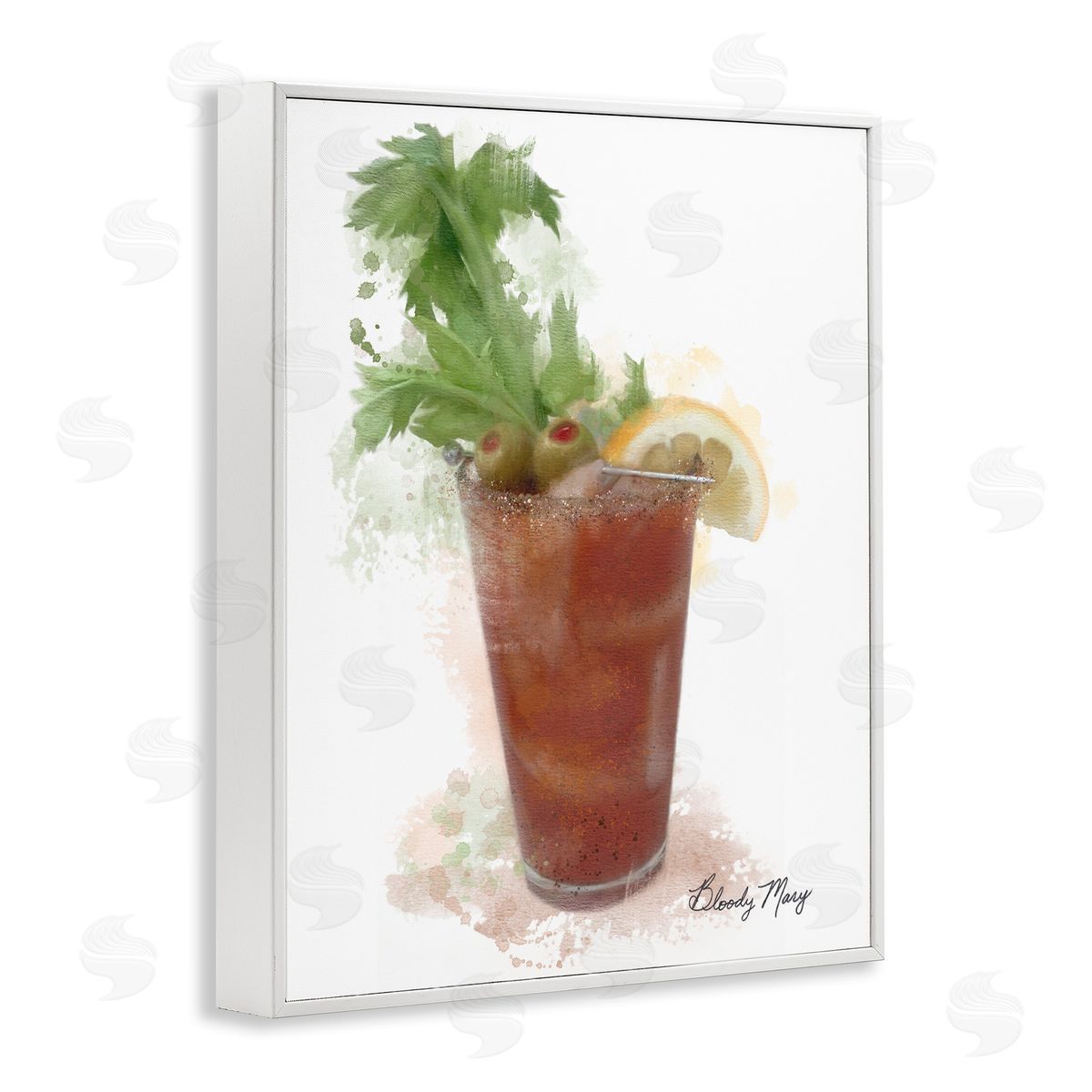Modern Bloody Mary White Frame Print Wall Art, Home Decor by Matthew Piotrowicz