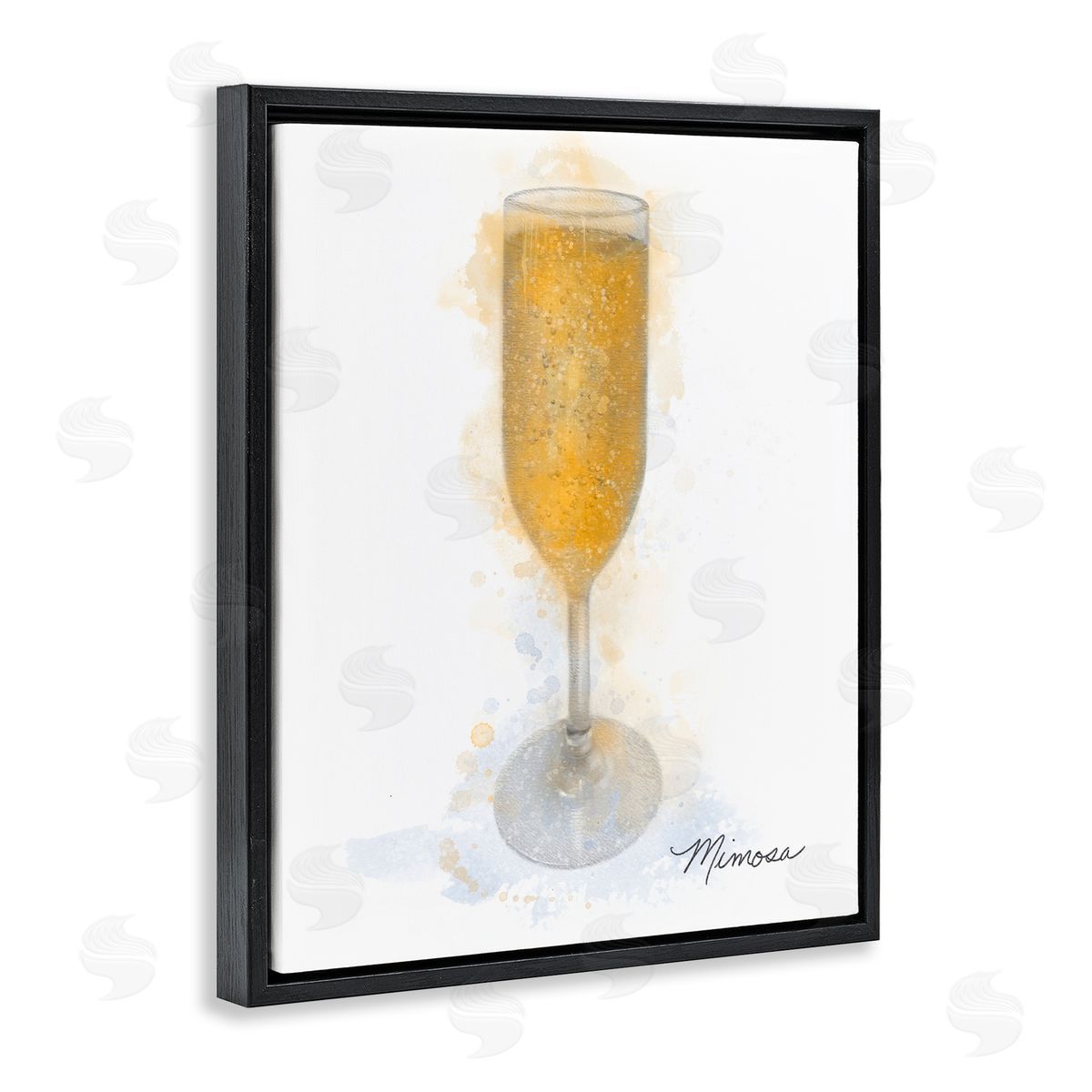 Gleaming Mimosa Glass Black Floating Frame Canvas Wall Art, Home Decor by Matthew Piotrowicz