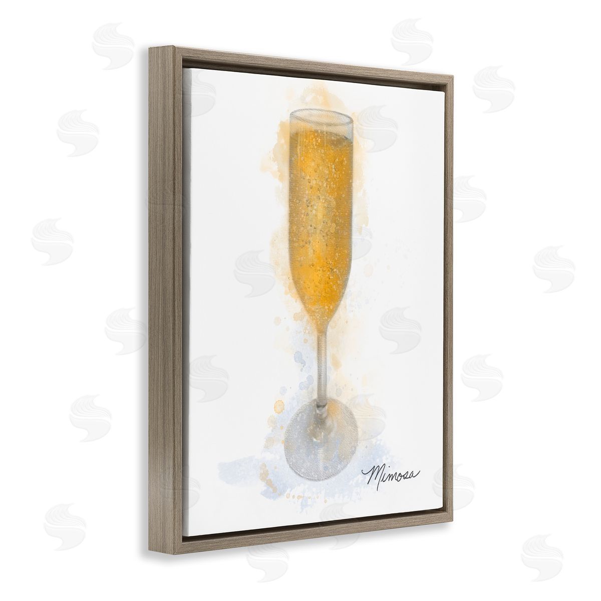 Gleaming Mimosa Glass Brown Floating Frame Canvas Wall Art, Home Decor by Matthew Piotrowicz