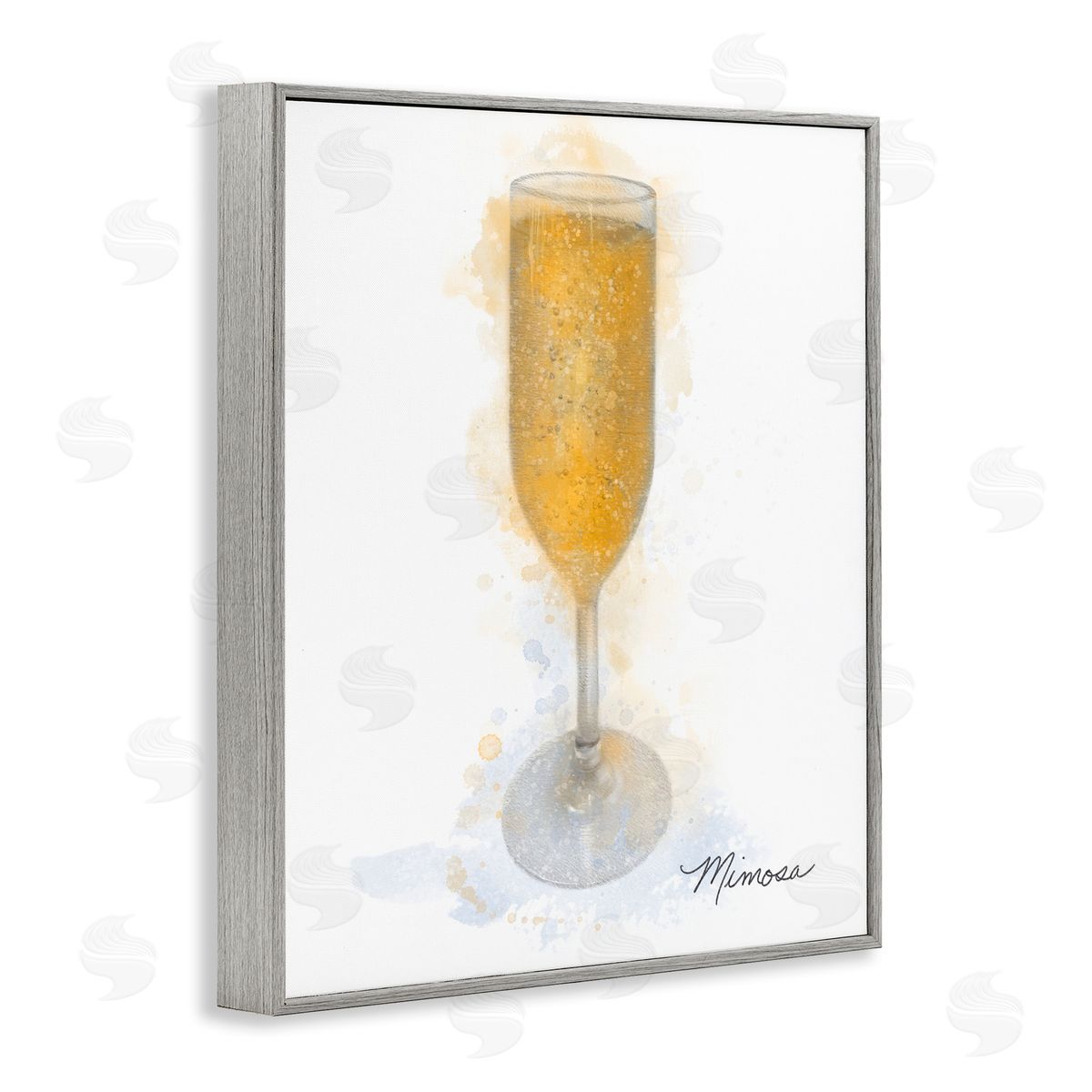 Gleaming Mimosa Glass Grey Frame Print Wall Art, Home Decor by Matthew Piotrowicz