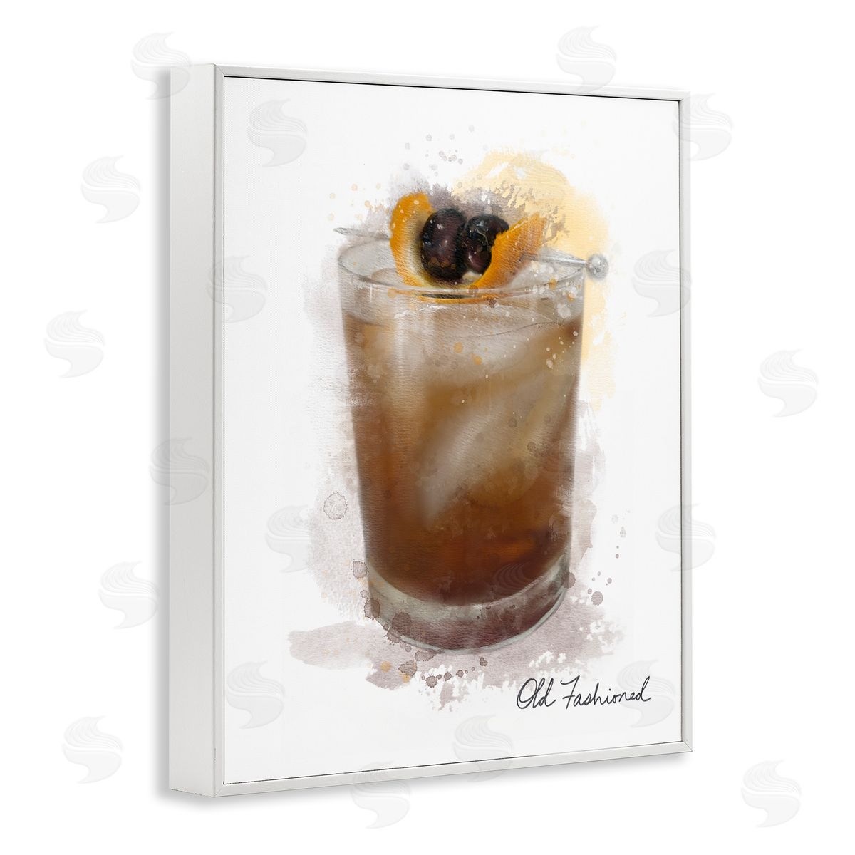 Old Fashioned Splash White Frame Print Wall Art, Home Decor by Matthew Piotrowicz