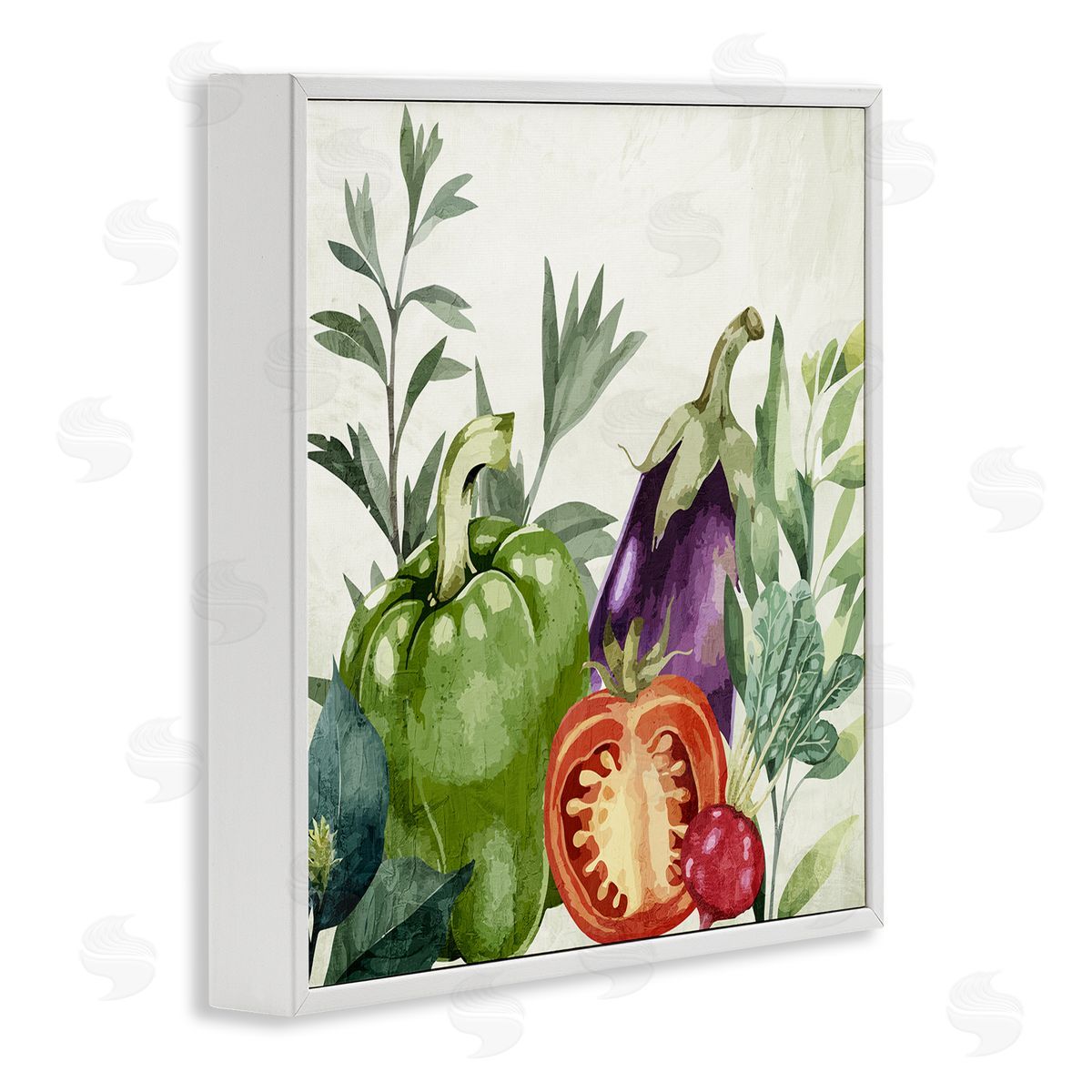 Organic Garden Vegetables White Frame Print Wall Art, Home Decor by Kim Allen