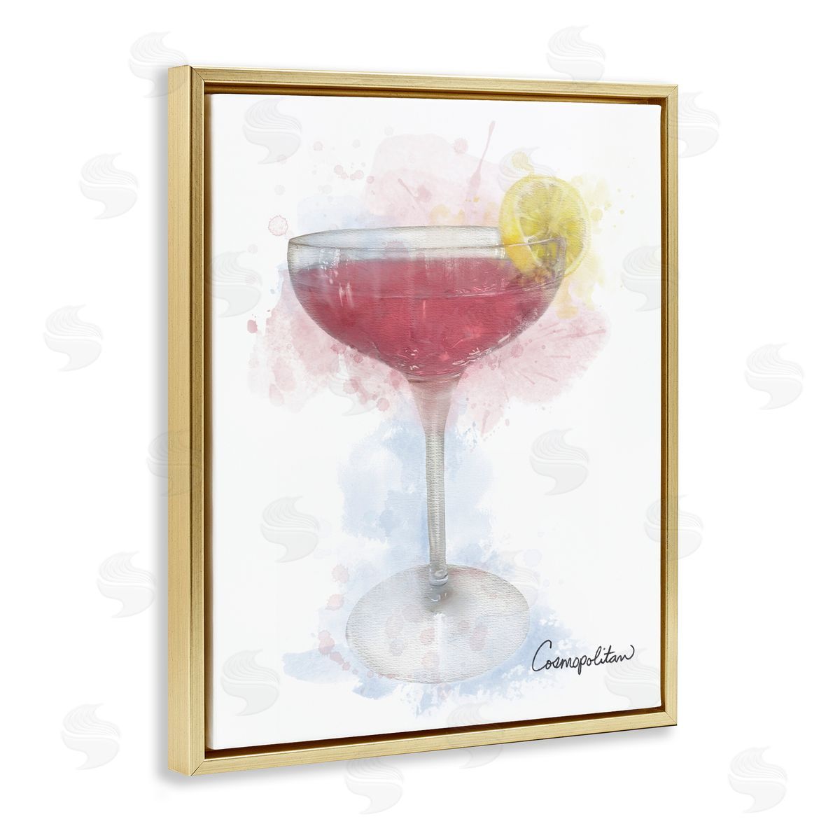Soft Faded Cosmopolitan Gold Floating Frame Canvas Wall Art, Home Decor by Matthew Piotrowicz