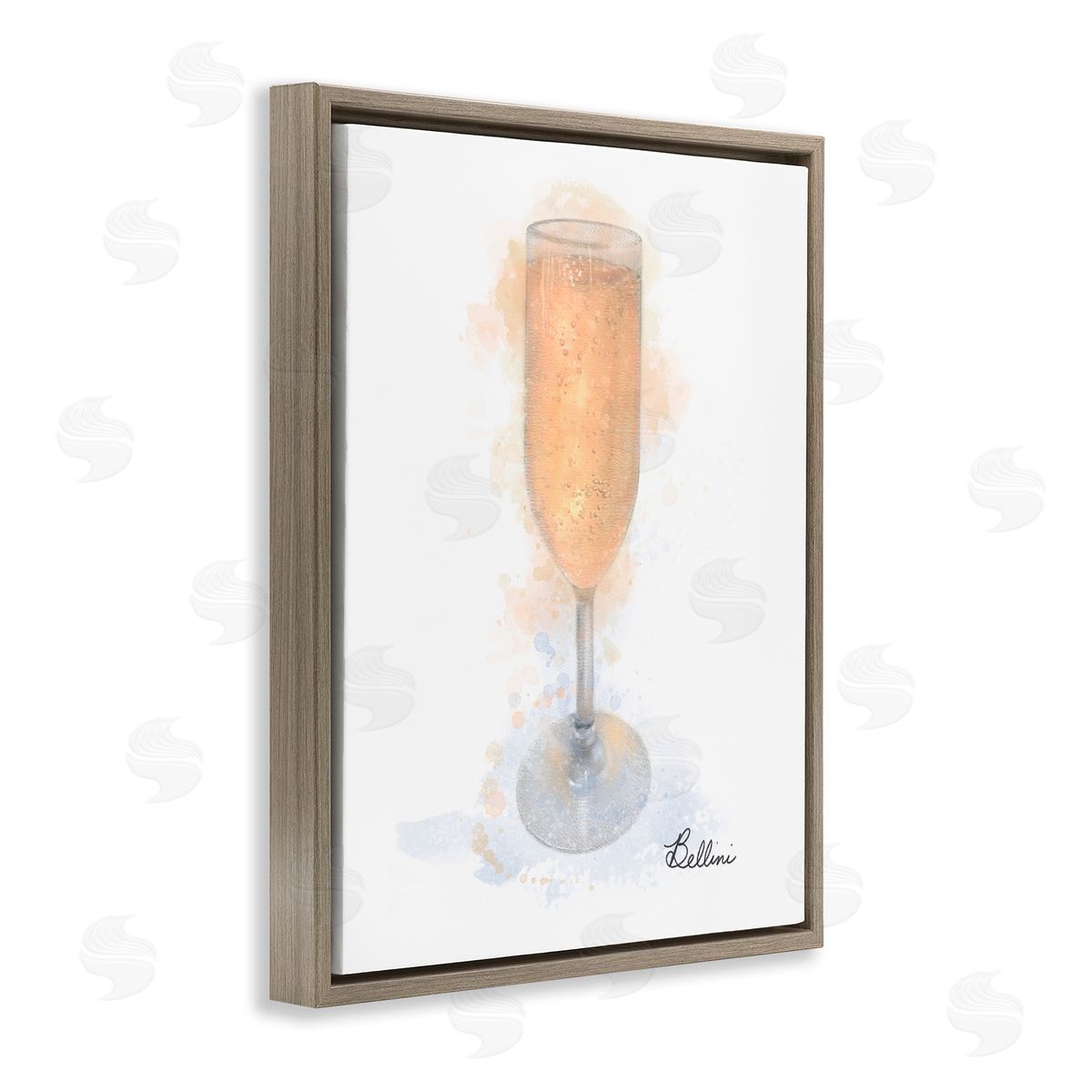 Gleaming Bellini Glass Brown Floating Frame Canvas Wall Art, Home Decor by Matthew Piotrowicz
