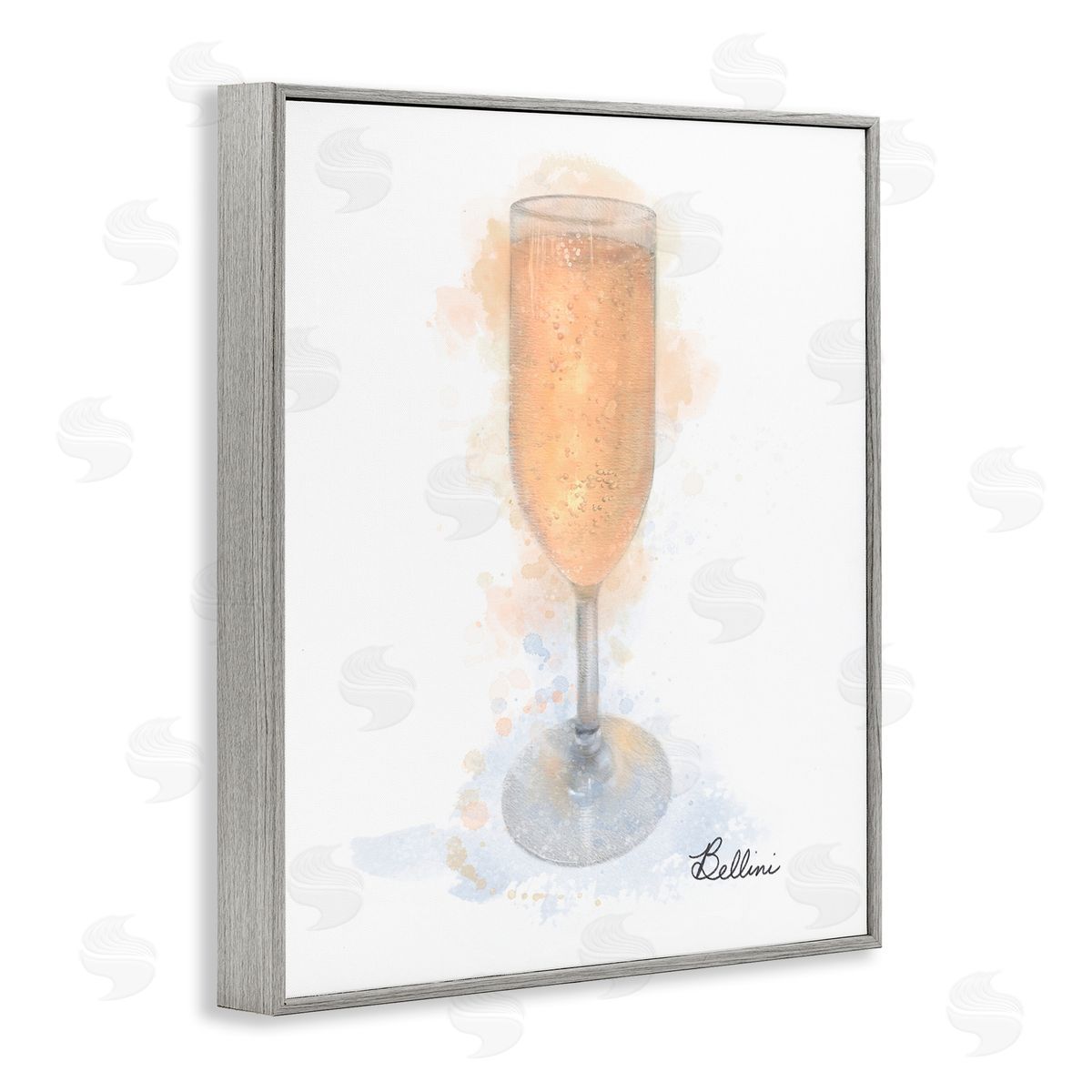 Gleaming Bellini Glass Grey Frame Print Wall Art, Home Decor by Matthew Piotrowicz